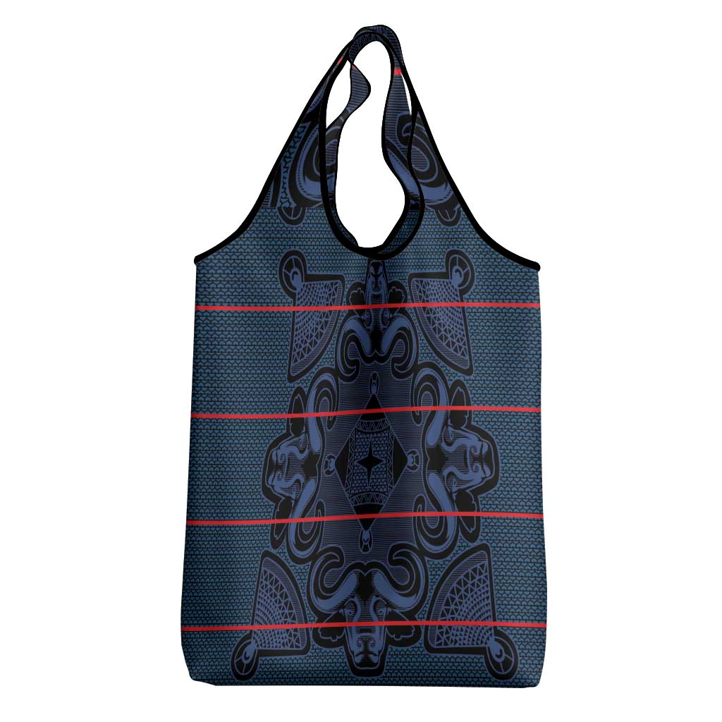 Basotho Blanket Grocery Bag Lesotho Motlatsi Seanamarena Heritage - Blue - African Pride