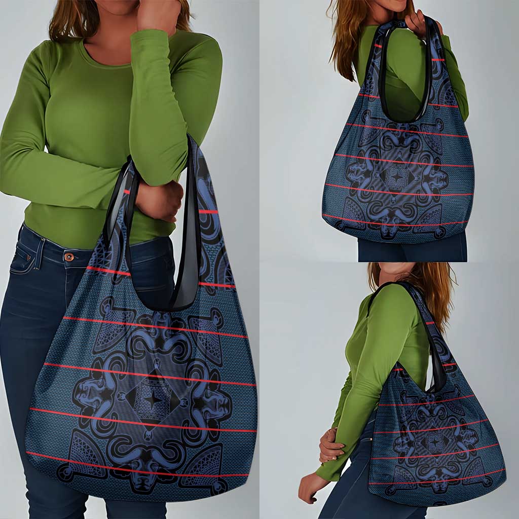 Basotho Blanket Grocery Bag Lesotho Motlatsi Seanamarena Heritage - Blue - African Pride