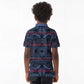 Basotho Blanket Kid Polo Shirt Lesotho Motlatsi Seanamarena Heritage - Blue - African Pride