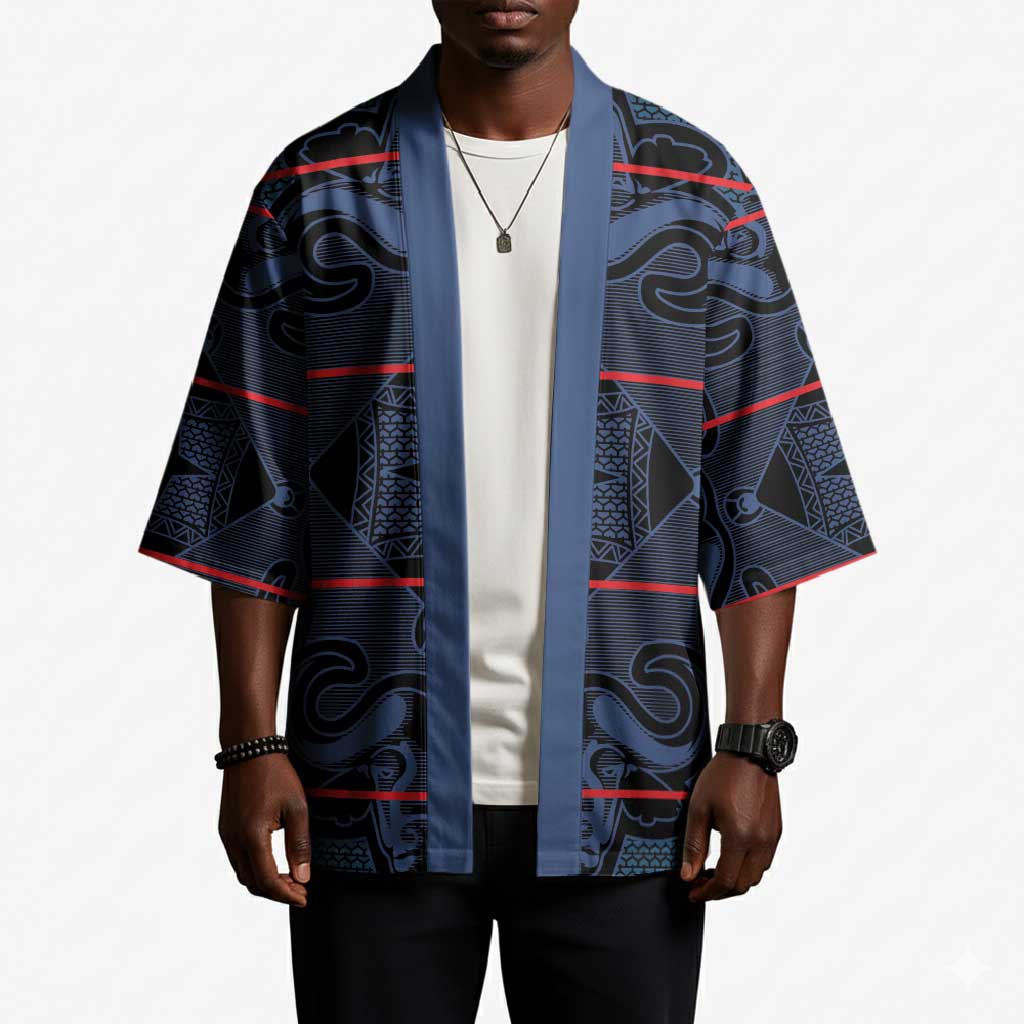 Lesotho Seanamarena - Motlatsi Kimono Basotho Traditional Blanket Style - Blue