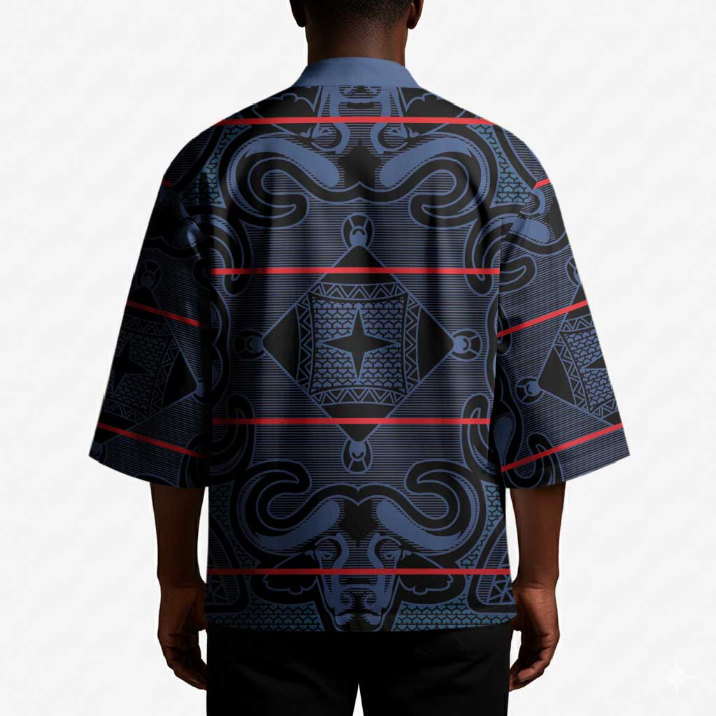 Lesotho Seanamarena - Motlatsi Kimono Basotho Traditional Blanket Style - Blue