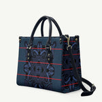 Lesotho Seanamarena - Motlatsi Leather Bag Basotho Traditional Blanket Style - Blue
