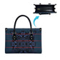 Lesotho Seanamarena - Motlatsi Leather Bag Basotho Traditional Blanket Style - Blue