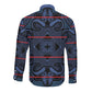 Basotho Blanket Long Sleeve Button Shirt Lesotho Motlatsi Seanamarena Heritage - Blue - African Pride