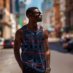 Basotho Blanket Men Tank Top Lesotho Motlatsi Seanamarena Heritage - Blue - African Pride