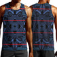 Basotho Blanket Men Tank Top Lesotho Motlatsi Seanamarena Heritage - Blue - African Pride