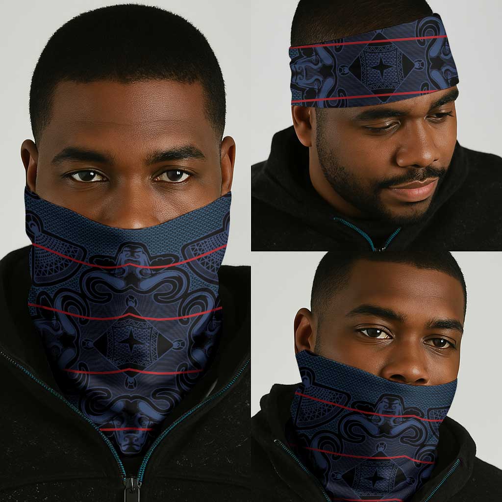 Basotho Blanket Neck Gaiter Lesotho Motlatsi Seanamarena Heritage - Blue LT15