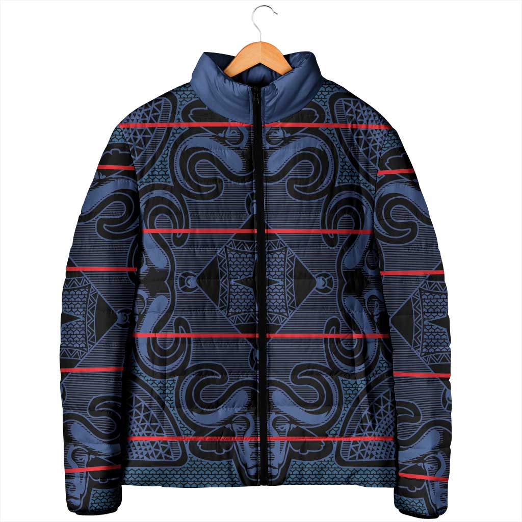 Lesotho Seanamarena - Motlatsi Padded Jacket Basotho Traditional Blanket Style - Blue