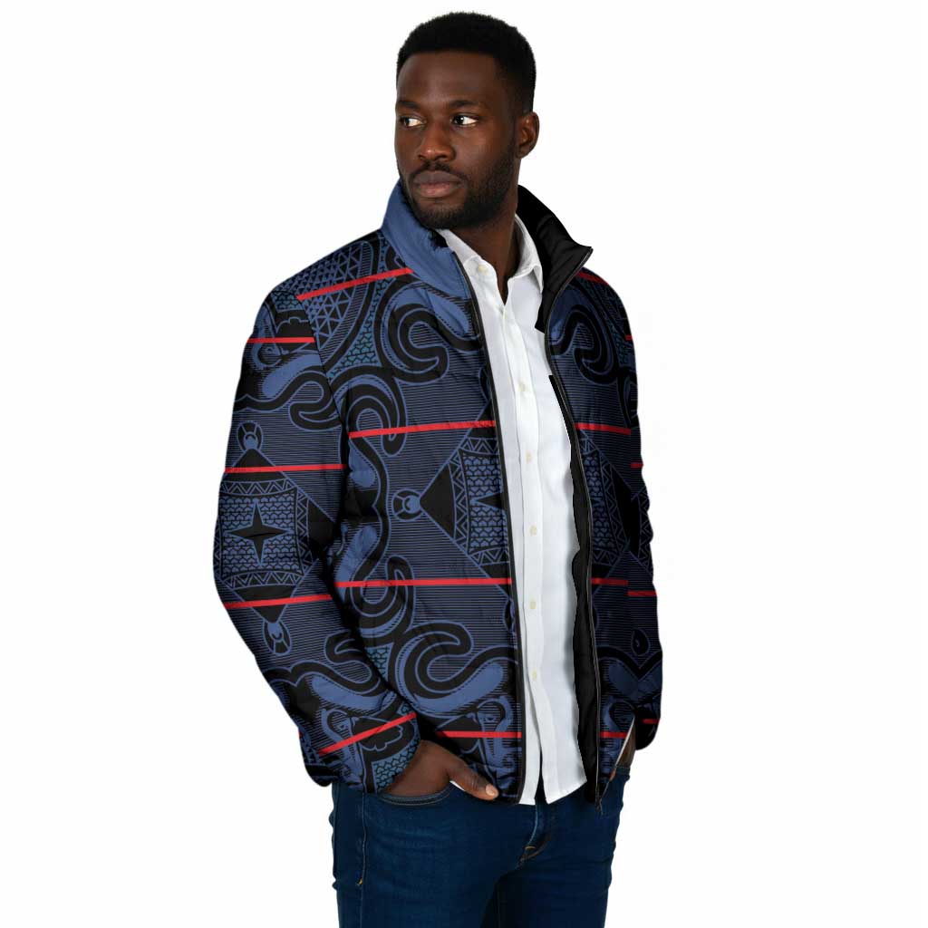 Lesotho Seanamarena - Motlatsi Padded Jacket Basotho Traditional Blanket Style - Blue
