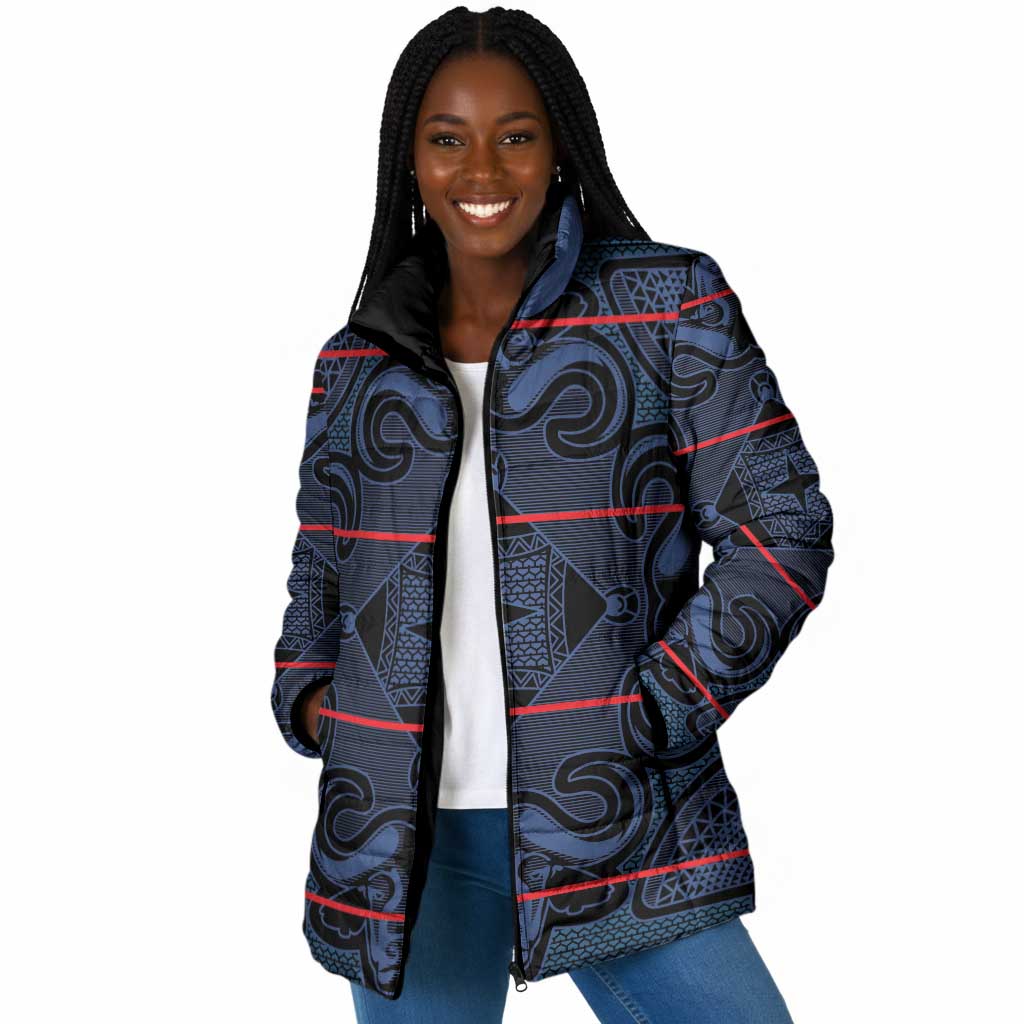 Lesotho Seanamarena - Motlatsi Padded Jacket Basotho Traditional Blanket Style - Blue