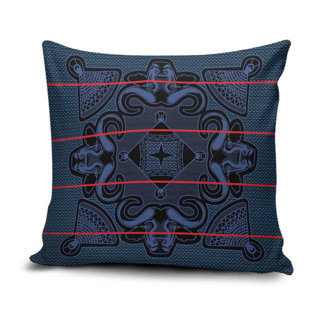 Lesotho Seanamarena - Motlatsi Pillow Cover Basotho Traditional Blanket Style - Blue