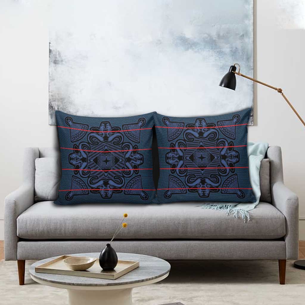 Lesotho Seanamarena - Motlatsi Pillow Cover Basotho Traditional Blanket Style - Blue