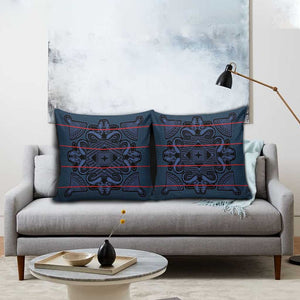 Lesotho Seanamarena - Motlatsi Pillow Cover Basotho Traditional Blanket Style - Blue
