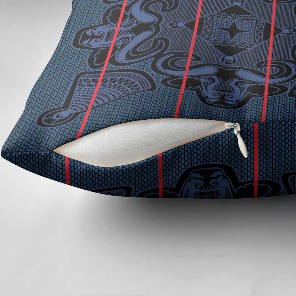 Lesotho Seanamarena - Motlatsi Pillow Cover Basotho Traditional Blanket Style - Blue
