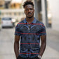 Basotho Blanket Polo Shirt Lesotho Motlatsi Seanamarena Heritage - Blue - African Pride
