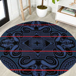 Basotho Blanket Round Carpet Lesotho Motlatsi Seanamarena Heritage - Blue - African Pride