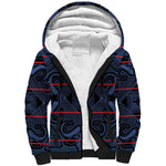 Basotho Blanket Sherpa Hoodie Lesotho Motlatsi Seanamarena Heritage - Blue - African Pride
