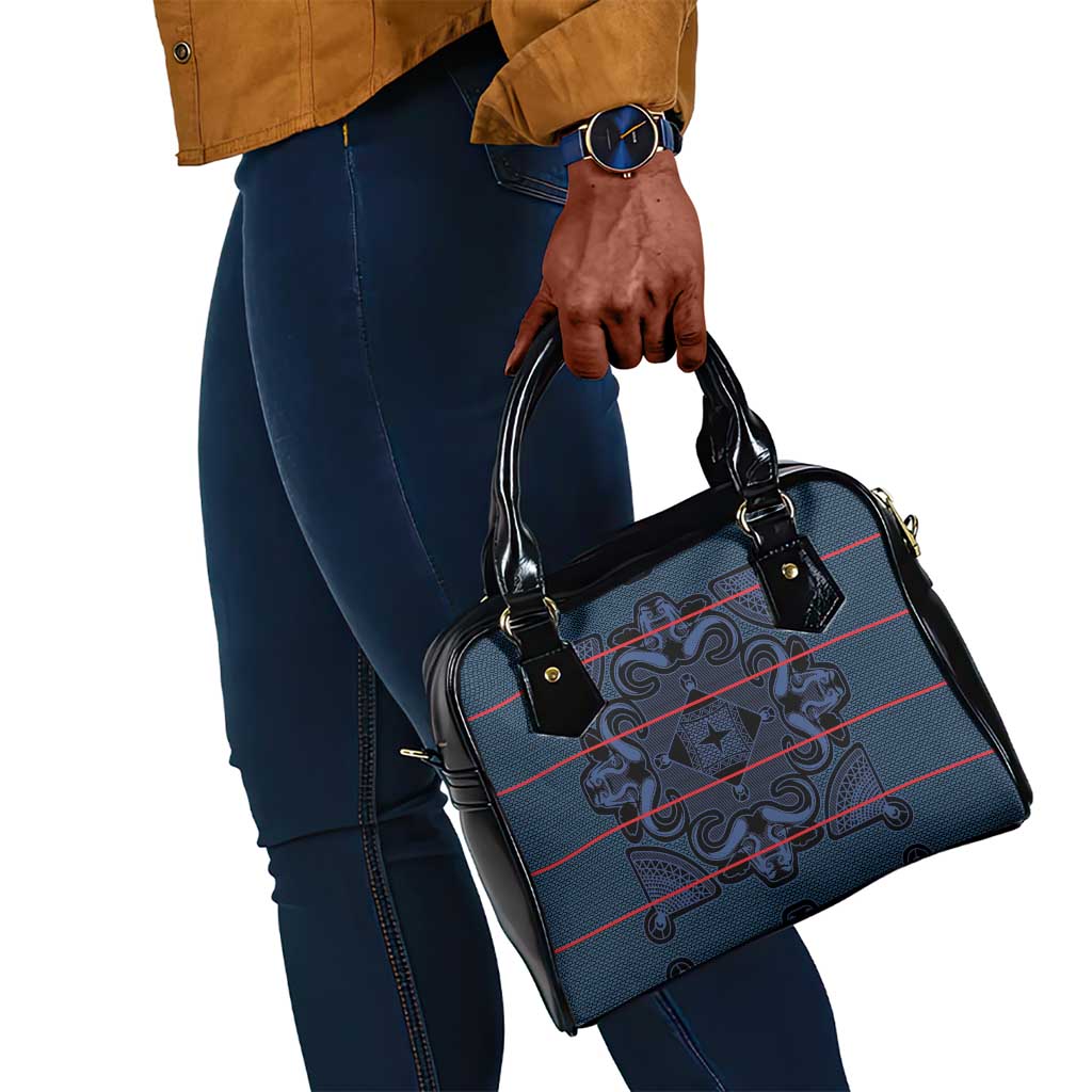 Basotho Blanket Shoulder Handbag Lesotho Motlatsi Seanamarena Heritage - Blue - African Pride