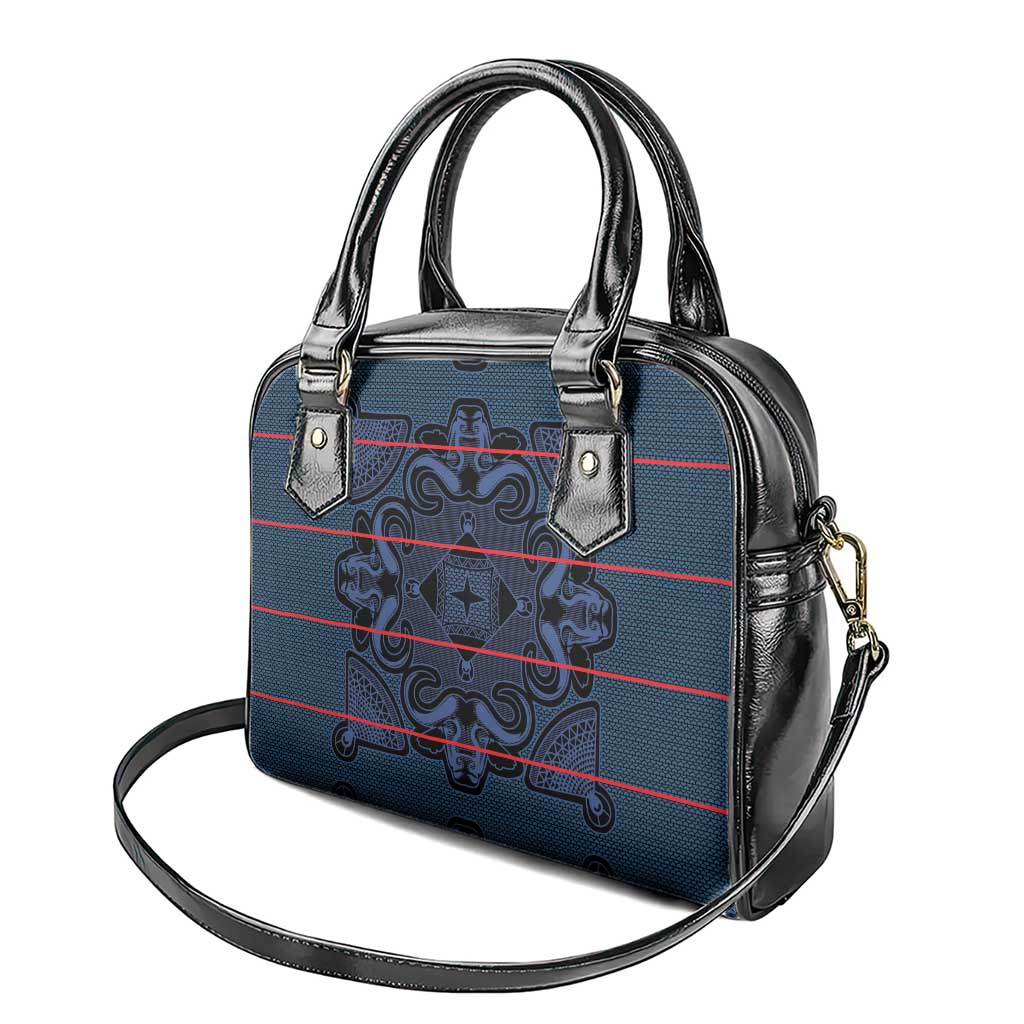 Basotho Blanket Shoulder Handbag Lesotho Motlatsi Seanamarena Heritage - Blue - African Pride