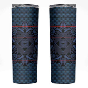 Basotho Blanket Skinny Tumbler Lesotho Motlatsi Seanamarena Heritage - Blue - African Pride