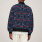 Basotho Blanket Sleeve Zip Bomber Jacket Lesotho Motlatsi Seanamarena Heritage - Blue - African Pride