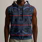 Basotho Blanket Sleeveless Hoodie Lesotho Motlatsi Seanamarena Heritage - Blue - African Pride