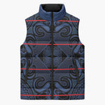 Lesotho Seanamarena - Motlatsi Sleeveless Puffer Jacket Basotho Traditional Blanket Style - Blue