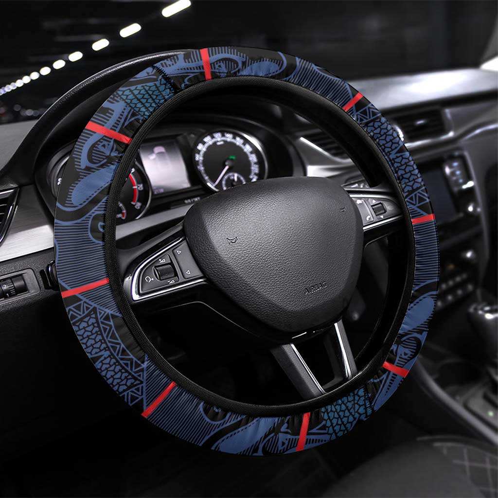 Basotho Blanket Steering Wheel Cover Lesotho Motlatsi Seanamarena Heritage - Blue - African Pride