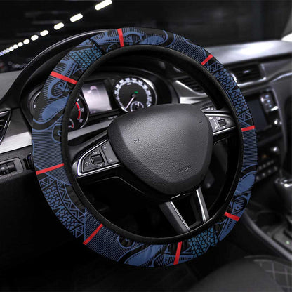 Basotho Blanket Steering Wheel Cover Lesotho Motlatsi Seanamarena Heritage - Blue - African Pride
