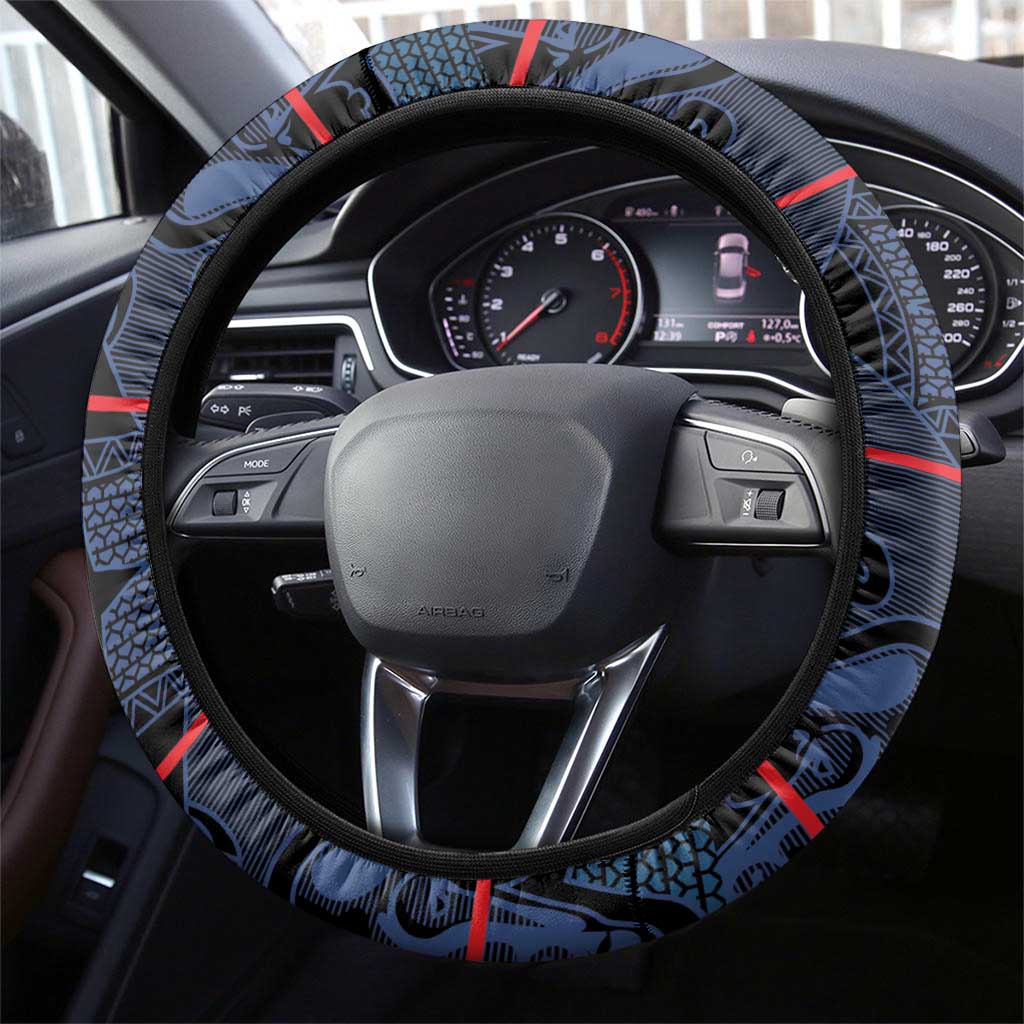 Basotho Blanket Steering Wheel Cover Lesotho Motlatsi Seanamarena Heritage - Blue - African Pride