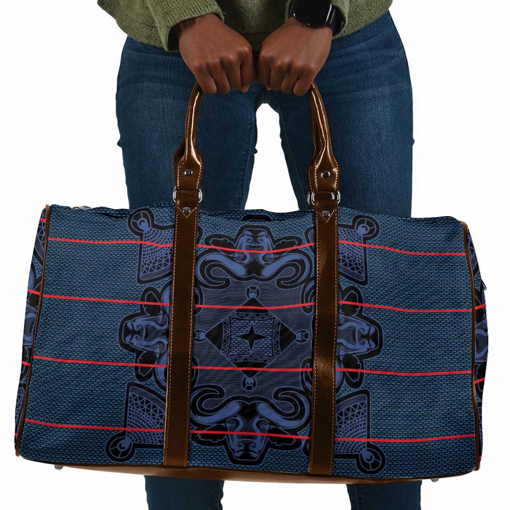Lesotho Seanamarena - Motlatsi Travel Bag Basotho Traditional Blanket Style - Blue