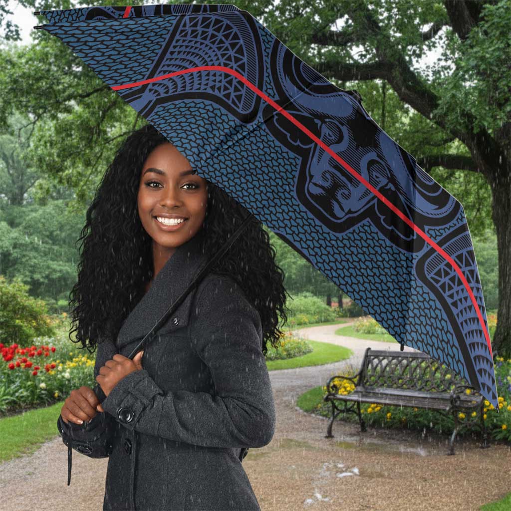Lesotho Seanamarena - Motlatsi Umbrella Basotho Traditional Blanket Style - Blue