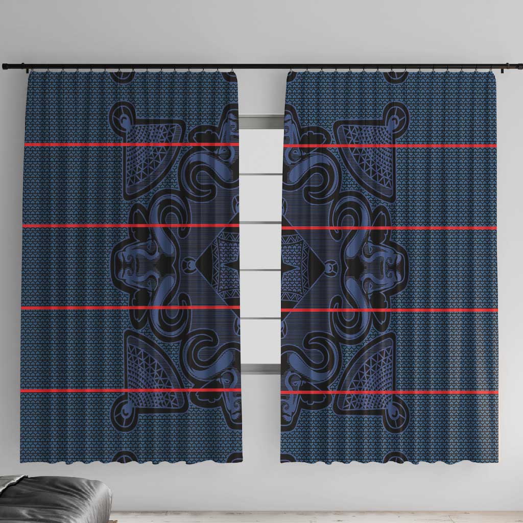 Basotho Blanket Window Curtain Lesotho Motlatsi Seanamarena Heritage - Blue - African Pride