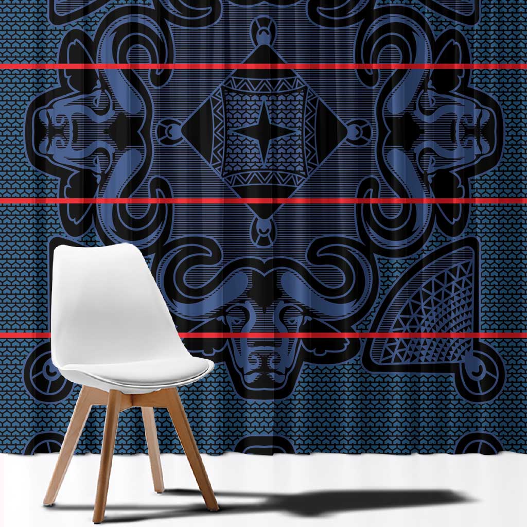Basotho Blanket Window Curtain Lesotho Motlatsi Seanamarena Heritage - Blue - African Pride