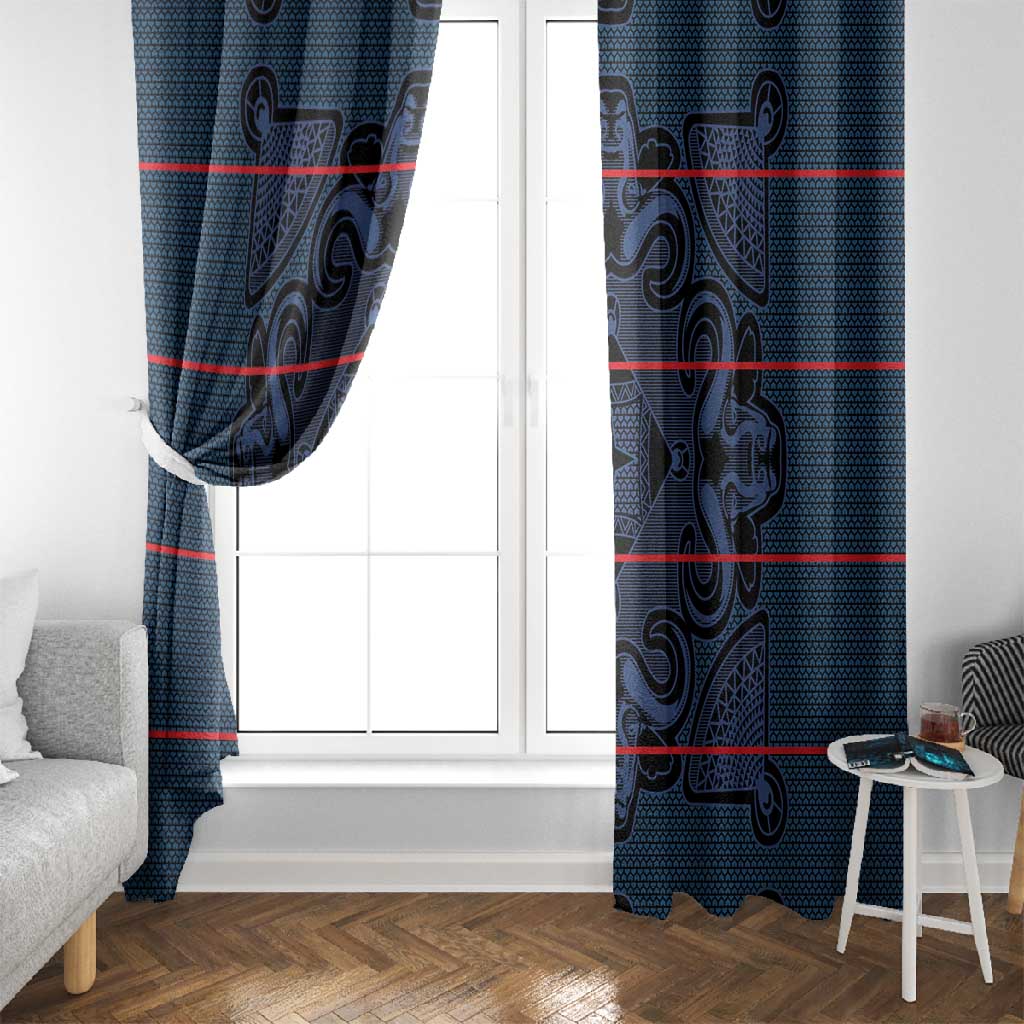 Basotho Blanket Window Curtain Lesotho Motlatsi Seanamarena Heritage - Blue - African Pride