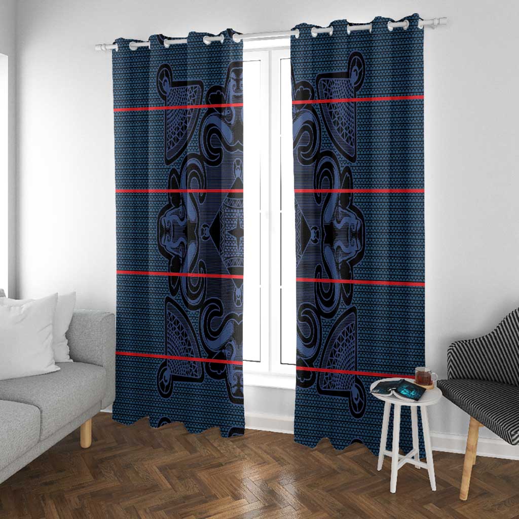 Basotho Blanket Window Curtain Lesotho Motlatsi Seanamarena Heritage - Blue - African Pride