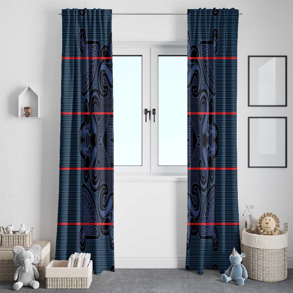 Basotho Blanket Window Curtain Lesotho Motlatsi Seanamarena Heritage - Blue - African Pride
