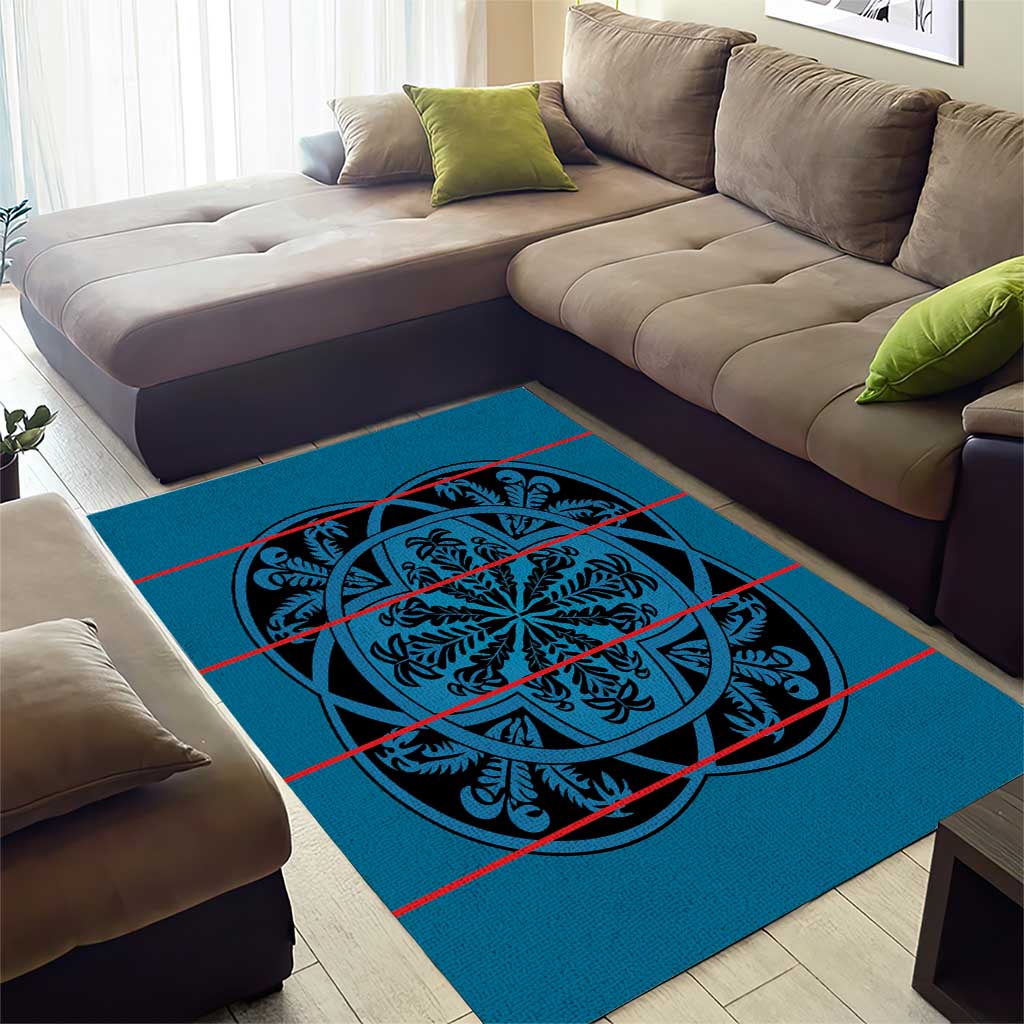 Basotho Blanket Area Rug Lesotho Kharetsa Seanamarena Heritage - Blue - African Pride