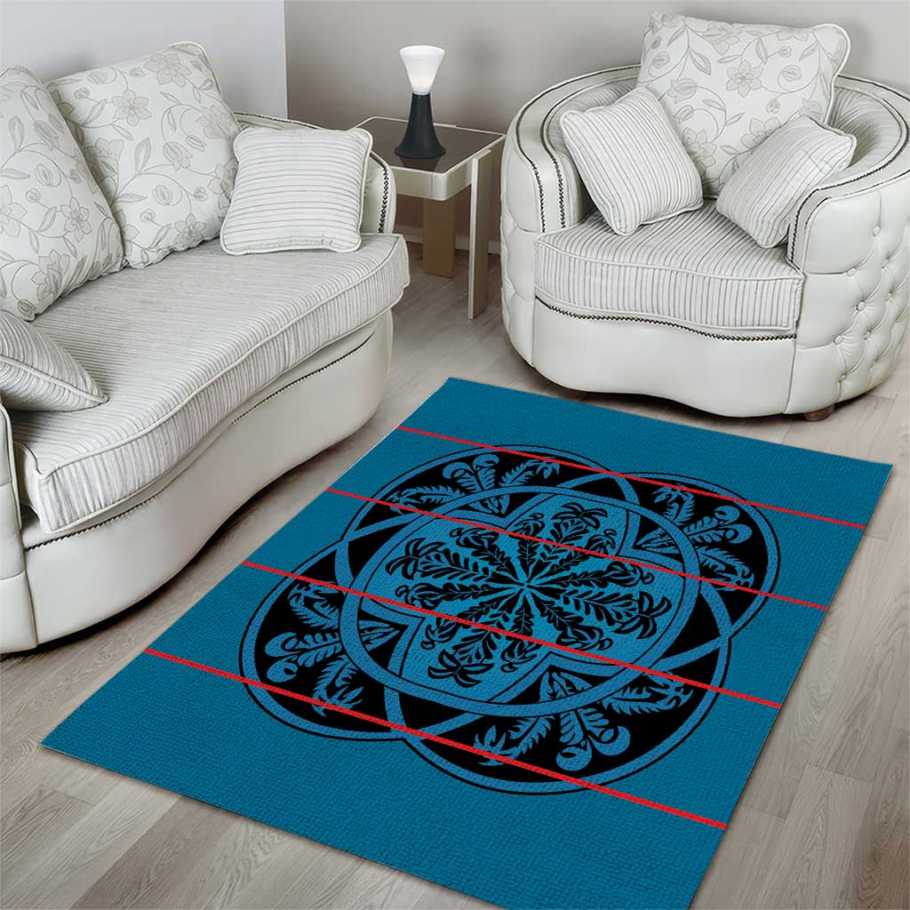 Basotho Blanket Area Rug Lesotho Kharetsa Seanamarena Heritage - Blue - African Pride