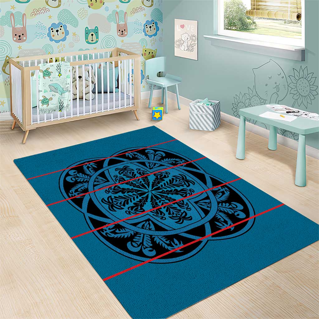 Basotho Blanket Area Rug Lesotho Kharetsa Seanamarena Heritage - Blue - African Pride