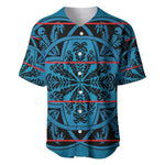 Basotho Blanket Baseball Jersey Lesotho Kharetsa Seanamarena Heritage - Blue - African Pride
