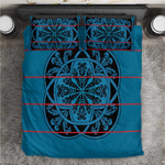 Basotho Blanket Bedding Set Lesotho Kharetsa Seanamarena Heritage - Blue - African Pride