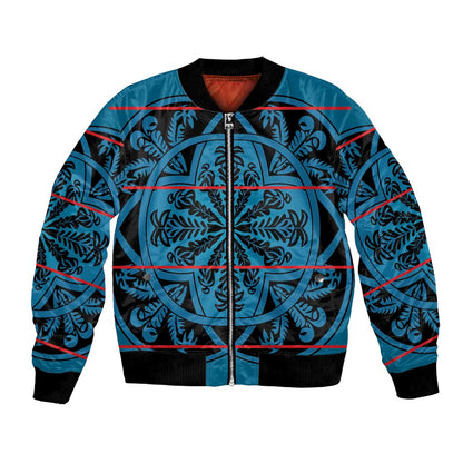 Basotho Blanket Bomber Jacket Lesotho Kharetsa Seanamarena Heritage - Blue - African Pride