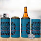 Basotho Blanket 4 in 1 Can Cooler Tumbler Lesotho Kharetsa Seanamarena Heritage - Blue - African Pride