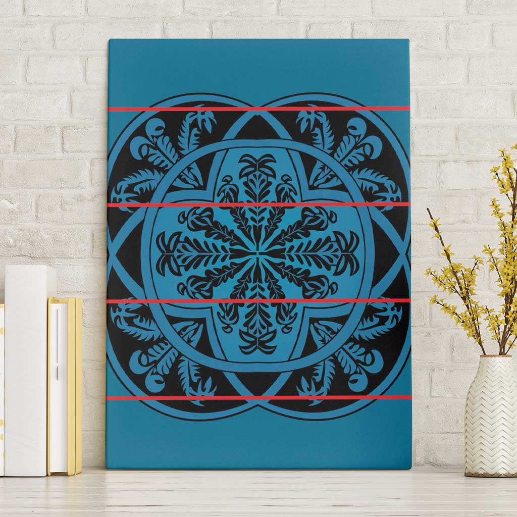 Basotho Blanket Canvas Wall Art Lesotho Kharetsa Seanamarena Heritage - Blue - African Pride