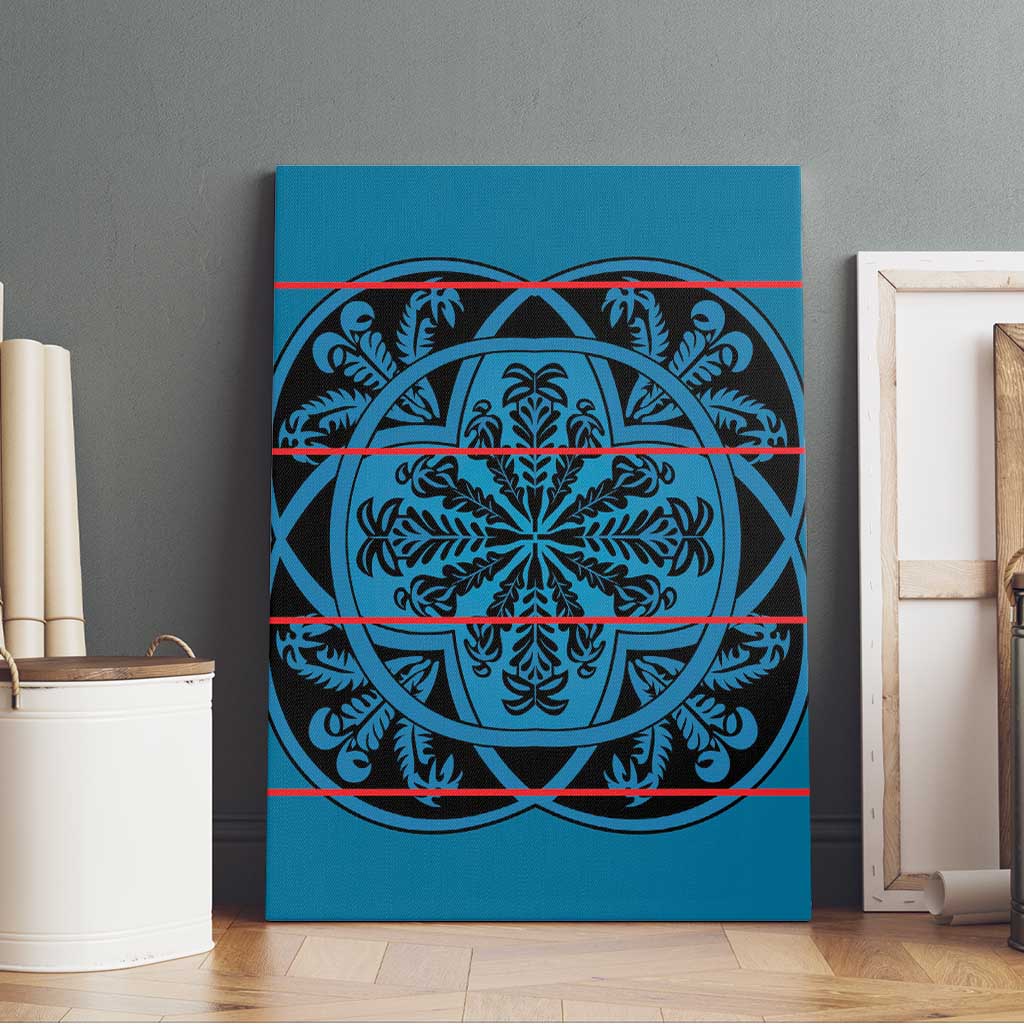 Basotho Blanket Canvas Wall Art Lesotho Kharetsa Seanamarena Heritage - Blue - African Pride
