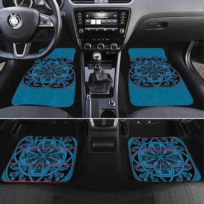 Basotho Blanket Car Mats Lesotho Kharetsa Seanamarena Heritage - Blue - African Pride