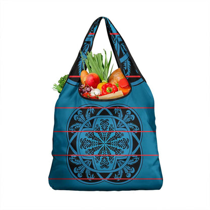 Basotho Blanket Grocery Bag Lesotho Kharetsa Seanamarena Heritage - Blue - African Pride