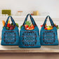 Basotho Blanket Grocery Bag Lesotho Kharetsa Seanamarena Heritage - Blue - African Pride