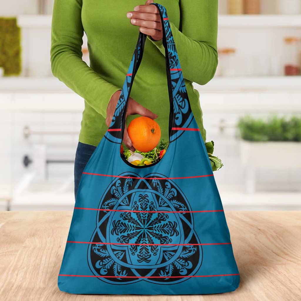 Basotho Blanket Grocery Bag Lesotho Kharetsa Seanamarena Heritage - Blue - African Pride